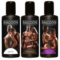 Magoon Massage oil - Olio per Massaggi, Cofanetto Regalo, 3 Gusti da 50 ML