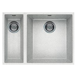 Elleci LGQ15052BSO - Lavello quadra 150, 59x50, 2V, bianco pietra