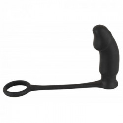 Black Velvets Ring  Plug - Dildo Anale con Anello per il Pene, Vibrazione, Richiede Batterie