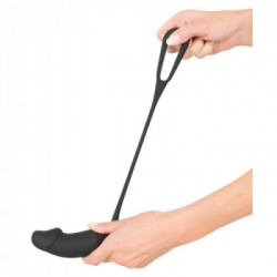 Black Velvets Ring  Plug - Dildo Anale con Anello per il Pene, Vibrazione, Richiede Batterie