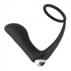 Black Velvets Vibrating Ring & Llug - Plug Anale con Anello per il Pene, 10 MOD di Vibrazione, Ricaricabile