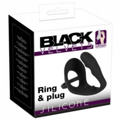 Black Velvets Ring & Plug - Plug Anale con Anello per il Pene, Piacere Puro