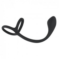 Black Velvets Cock & Ball Ring - Plug Anale con Anello per il Pene e Testicolo, Silicone, Butt Plug