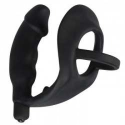 Black Velvets Ring & Vibro Plug - Plug Anale con Anello Vibrante per il Pene, Silicone