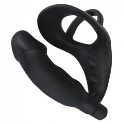 Black Velvets Ring & Vibro Plug - Plug Anale con Anello Vibrante per il Pene, Silicone