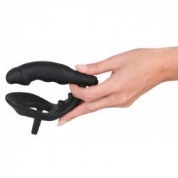 Black Velvets Ring & Vibro Plug - Plug Anale con Anello Vibrante per il Pene, Silicone