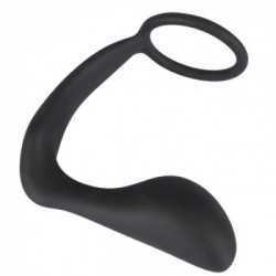 Black Velvets Ring & Plug - Plug Anale con Anello per il Pene, Stimolazione Prostata e Perineo