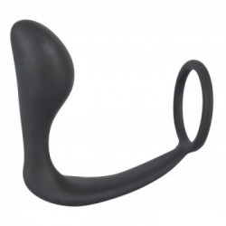 Black Velvets Ring & Plug - Plug Anale con Anello per il Pene, Stimolazione Prostata e Perineo