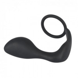 Black Velvets Ring & Plug - Plug Anale con Anello per il Pene, Stimolazione Prostata e Perineo