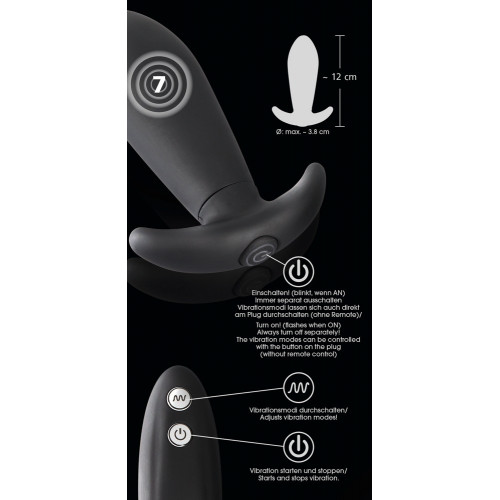You2Toys Black RC Vibro Plug - Plug Anale con...
