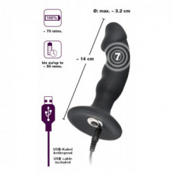 Black Velvets Rechargeable - Plug Anale Realistico con Vibrazione, Punto P, Ricaricabile