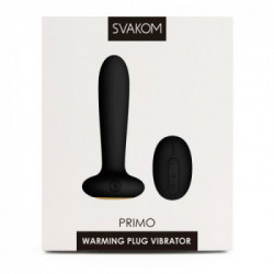 Svakom Primo Black - Plug Anale con Vibrazione, Telecomando, Splashproof, Riscaldamento, Ricaricabile