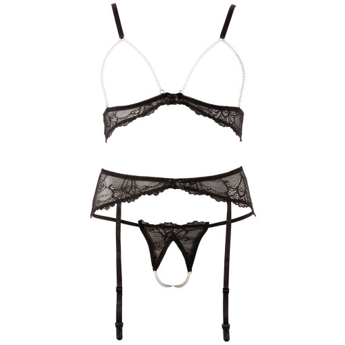 Abierta Fina Set - Completino Intimo Nero,...