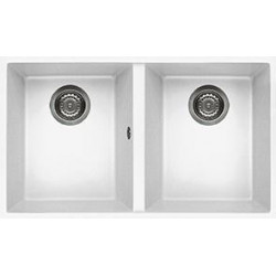 Elleci LKQ35096BSO - Lavello quadra 350, 76x44, 2V, white sottotop