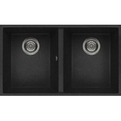 Elleci LGQ35054BSO - Lavello quadra 350, 76x44, 2V, nero pietra