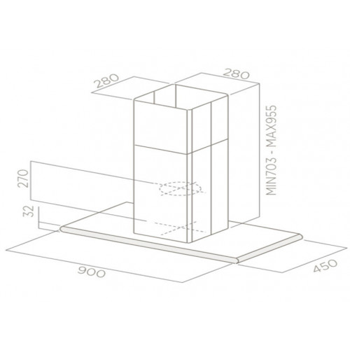 Elica GALAXY ISLAND WHIX/A/90X45 - Cappa...