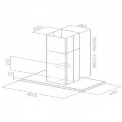 Elica GALAXY ISLAND WHIX/A/90X45 - Cappa Aspirante ad Isola, Inox e Vetro Bianco, 90x45 cm, PRF0019192, C