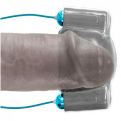 Classix Dual Vibrating Head Teaser - Stimolatore per Glande, Telecomando, Blu, Richiede Batterie
