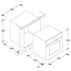 Candy FCP602X E0/E - Forno Elettrico da Incasso, Acciaio Inox, 70 Litri, Classe A+