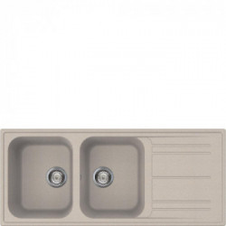 Smeg LZ116AV2 - Lavello 116x50, 2 Vasche e Gocciolatoio, Avena