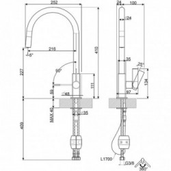 Smeg MRMG4DCR - Miscelatore da Cucina, Monocomando, Cromo