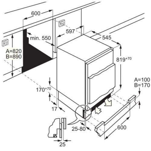 Aeg SKB582F1AF - Frigorifero Sottotavolo ad...