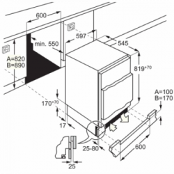 Aeg SKB582F1AF - Frigorifero Sottotavolo ad Incasso, h 82 cm, Capacità 134 Lt, Bianco, Classe F