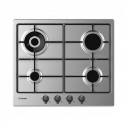 Candy CHW6BR4WTX - Piano Cottura da Incasso, 4 Fuochi a Gas, 60 cm, Inox 