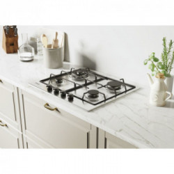 Candy CHW6BR4WTX - Piano Cottura da Incasso, 4 Fuochi a Gas, 60 cm, Inox 