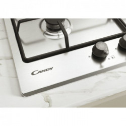 Candy CHW6BR4WTX - Piano Cottura da Incasso, 4 Fuochi a Gas, 60 cm, Inox 