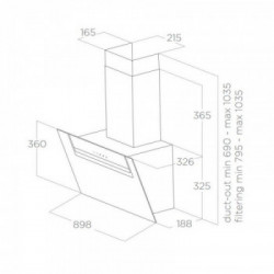 Elica SHY S WH/A/90 - Cappa Aspirante a Parete, Vetro bianco, 650 m³/h, PRF0166935, A