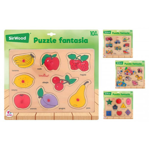 PUZZLE IN LEGNO C/PIOLI 29,8X22,4X0,8CM 4ASS