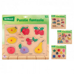 PUZZLE IN LEGNO C/PIOLI 29,8X22,4X0,8CM 4ASS