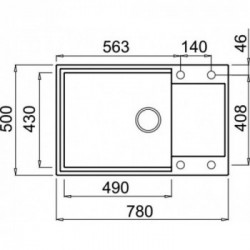 Elleci Easy 310 Lavello montato su piano Rettangolare Granito