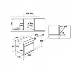 Hotpoint Ariston FI6 864 SH IX HA - Forno da Incasso, Classe 6, 73 Litri, A+