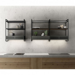 Elica PRF0166703 - Cappa Parete, 80 cm, Modulare Componibile, Nero, Effetto Soft Touch Elica