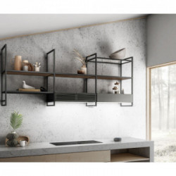 Elica PRF0166703 - Cappa Parete, 80 cm, Modulare Componibile, Nero, Effetto Soft Touch Elica