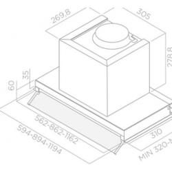 Elica BOXIN LX/BL MAT/A/120 - Cappa Aspirante ad Incasso, 120 cm, 750 m3/h, PRF0172168, A