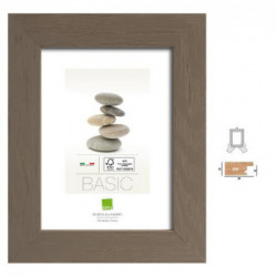 Cornice in legno Sandra in pino tinto grigio talpa per quadri e stampe cm 30x40