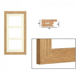 Cornice in legno di pino tinto Rovere portafoto mutipla cm 25x50 - 3x(13x18)