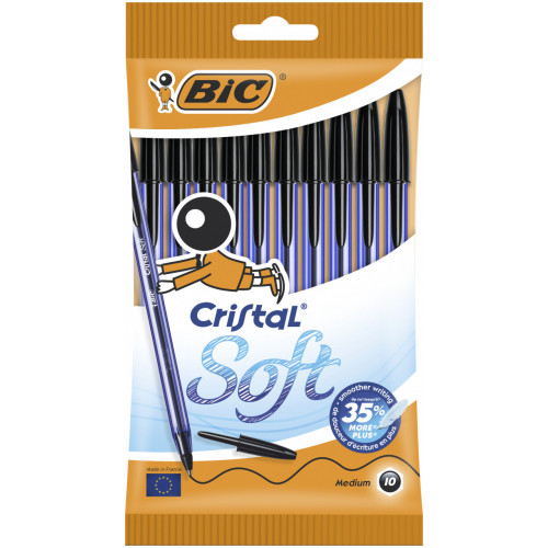 BIC Cristal Soft, Penne Nere a Sfera (Punta...