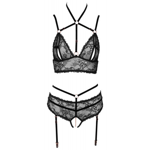 Abierta Fina - Set Reggiseno, Reggicalze, Pizzo...
