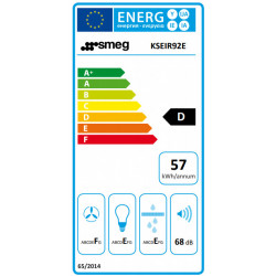 Smeg KSEIR92NE2 - Cappa Aspirante da Incasso, Nero, 90 cm, 235 m³/h, D