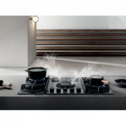 Elica NIKOLATESLA FLAME GR/A/83 - Piano a Gas con Cappa Integrata, 88 cm, Grigio, PRF0147742, A