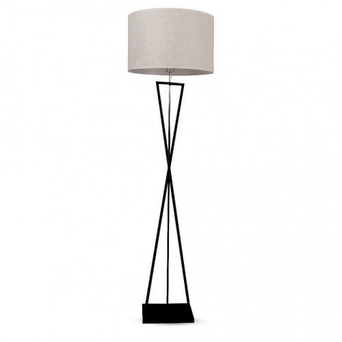 Designer Floor Lamp With Ivory Lampshade Black...