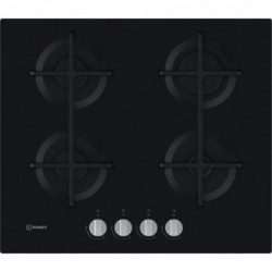 Indesit ING 61T/BK - Piano Cottura a Gas, 4 Fuochi, Vetro Nero, 60 Cm