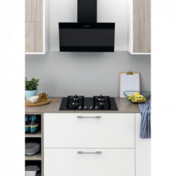 Indesit ING 61T/BK - Piano Cottura a Gas, 4 Fuochi, Vetro Nero, 60 Cm