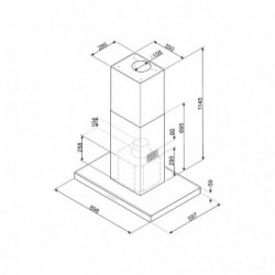 Smeg KI90XE - Cappa Aspirante ad Isola, Inox Satinato, 90 cm, 820 m³/h, B