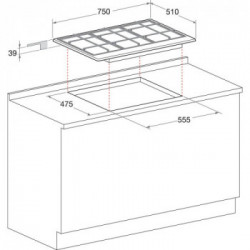 Hotpoint PCN 750 T (AV) R /HA - Piano Cottura a Gas, 5 Fuochi , 75 cm