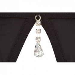 Abierta Fina Set - Completino Intimo con Reggicalze, Nero, Taglia 80C/M